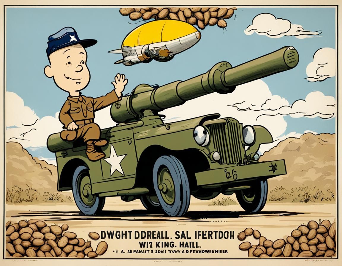 U.S. WWII Dwight D. Eisenhower as a Peanuts character