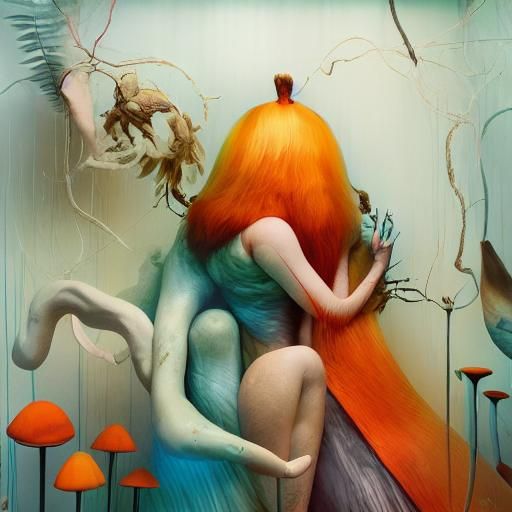 Embroidered Woodland Scene in Mixed Media Textile Art