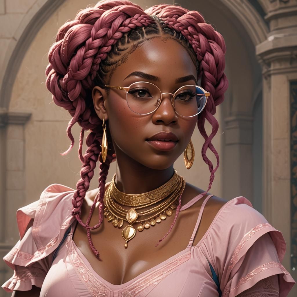 Stunning Portrait of Nigerian Woman with Braids