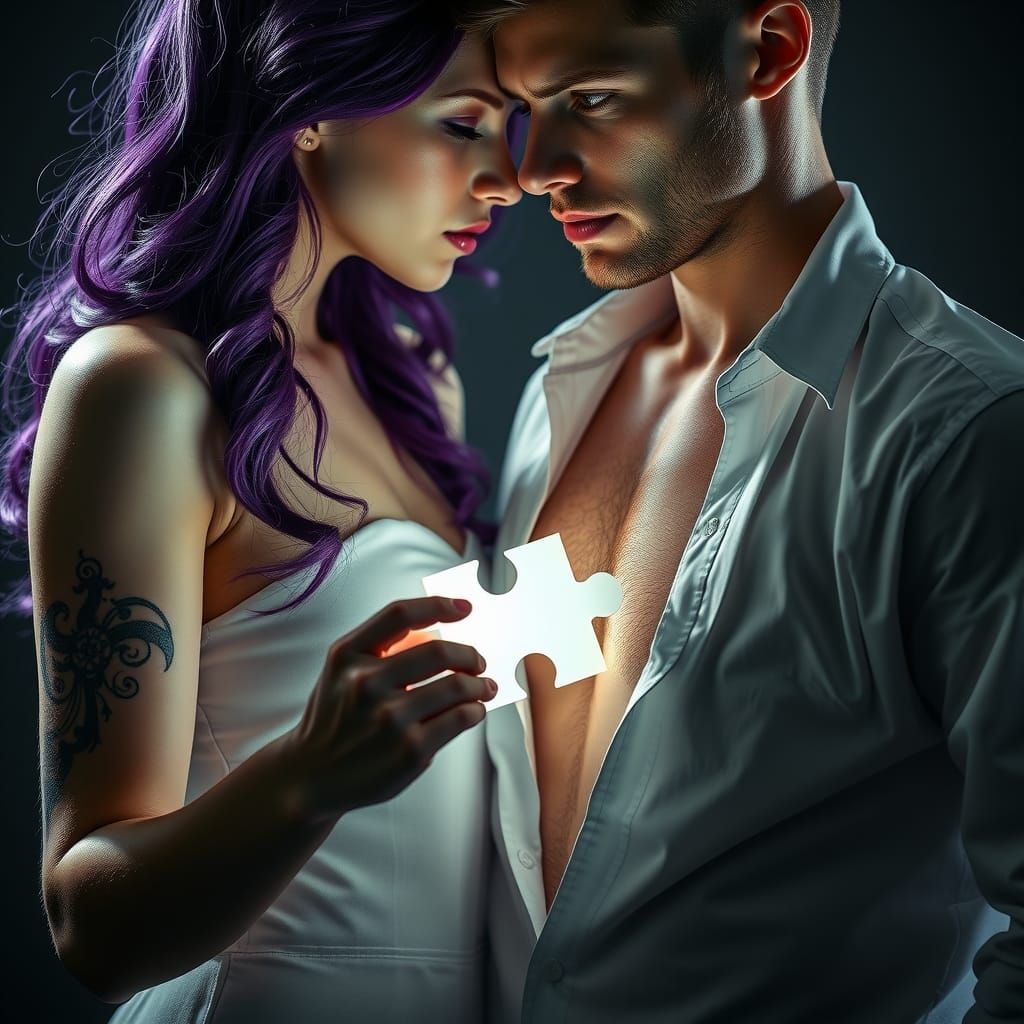 Mystical Love in a Haunting, Eerie Landscape