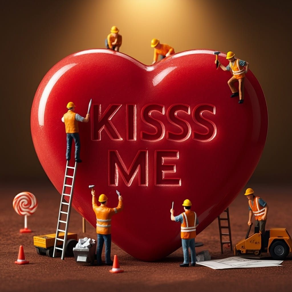 Gigantic Red Candy Heart Canvas for Intricate Engraving