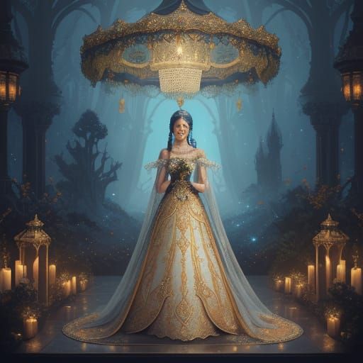 Elegant Lady by Glass Carriage Ready for Enchanted Date