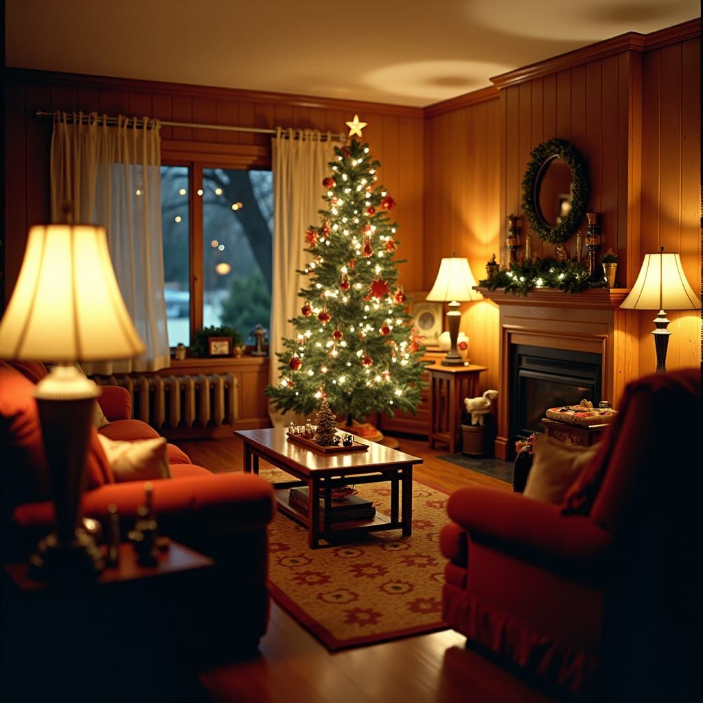 Nostalgic 1980s Living Room, Home Alone Ambiance