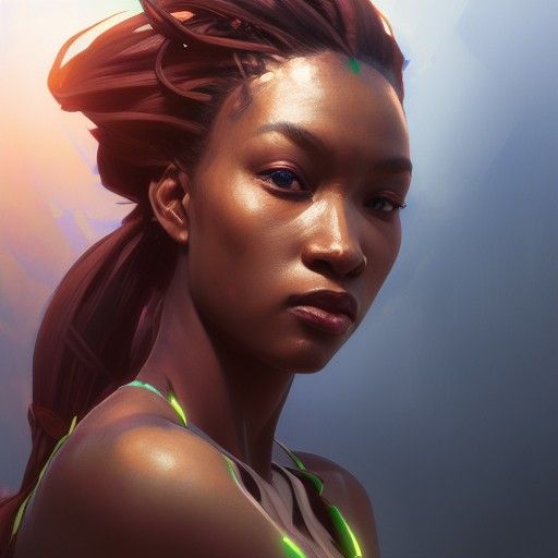 Detailed Portrait of Kasane in Art Nouveau Style