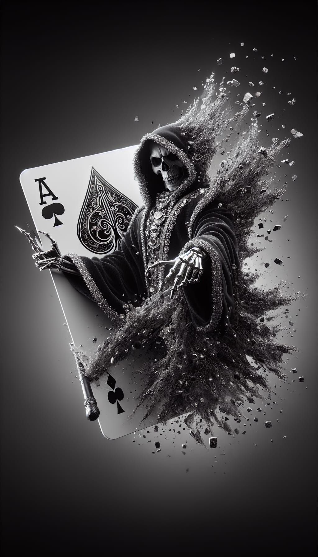 Grim Reaper Emerges from Animated Ace of Spades Card
