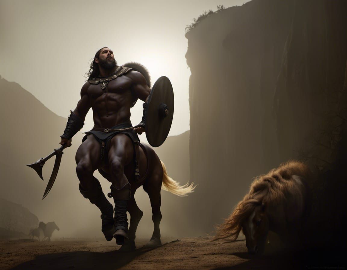 Centaur Concept Art in Dark Fantasy Style