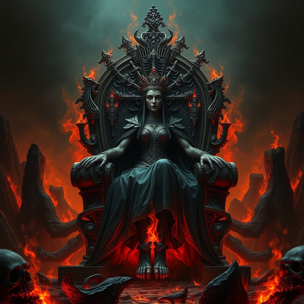 the ultimate designed queen of the underworld, skull throne,...