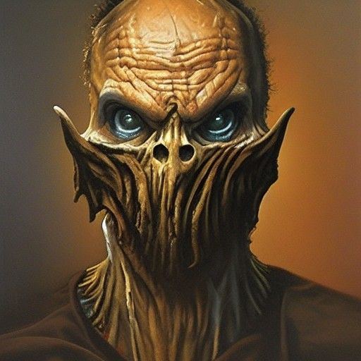 Eerie Horror Scene as Oil Painting