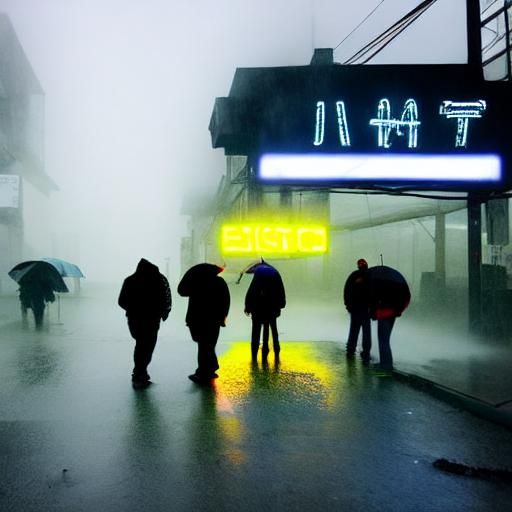 Neon Lizards in Dystopian Cityscape