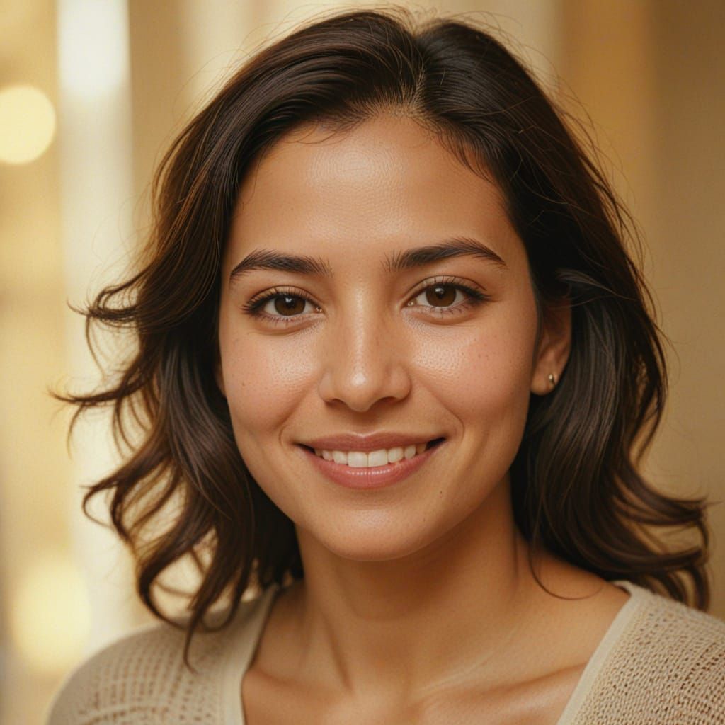Gentle Warmth in a Hispanic Woman's Smile