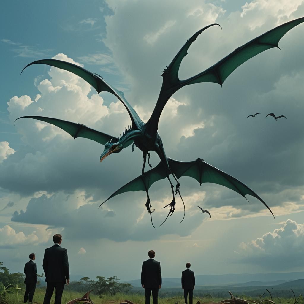 Quetzalcoatlus Soars in Roger Dean-Inspired Landscape