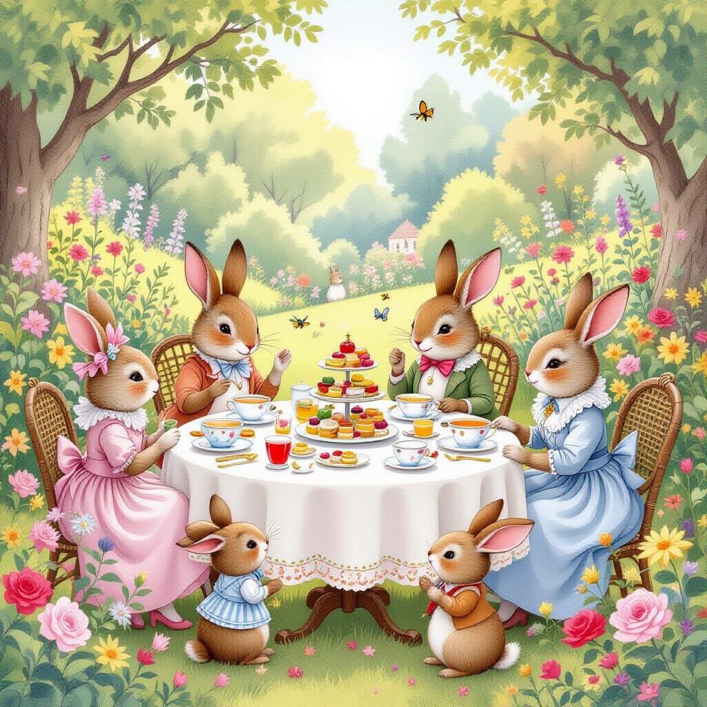 Enchanted Garden Tea Party with Talking Animals