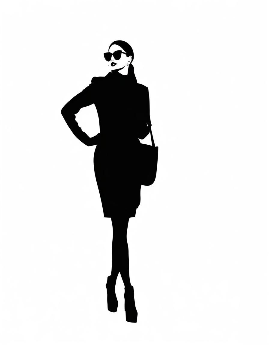 Beautiful Black and White Woman, Vector Art