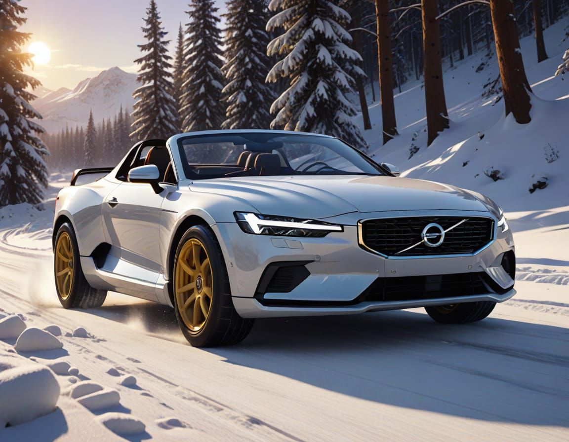 Volvo Spider Concept Car Speeds Through Snowy Road in Vibran...