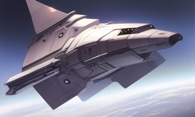 Eerie Spaceship in Deep Space, Dark Sci-Fi Art