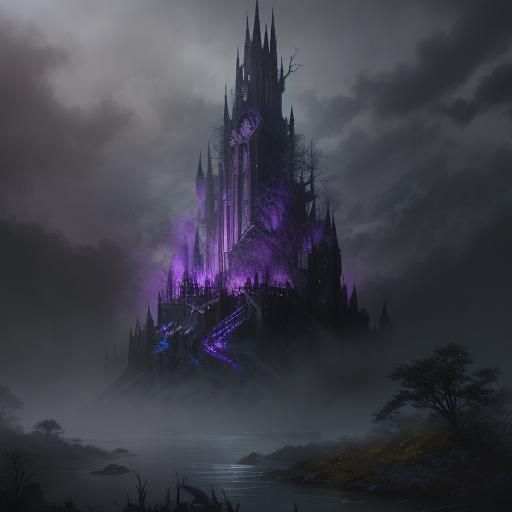 Mystical Forest River in Dark Fantasy Style