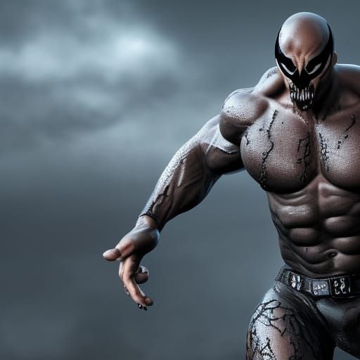 Vin Diesel as Venom: Detailed Digital Painting