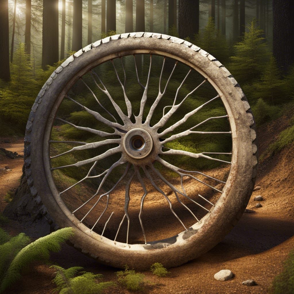 Mountain Bike Wheel Unearthed in Forest Dig