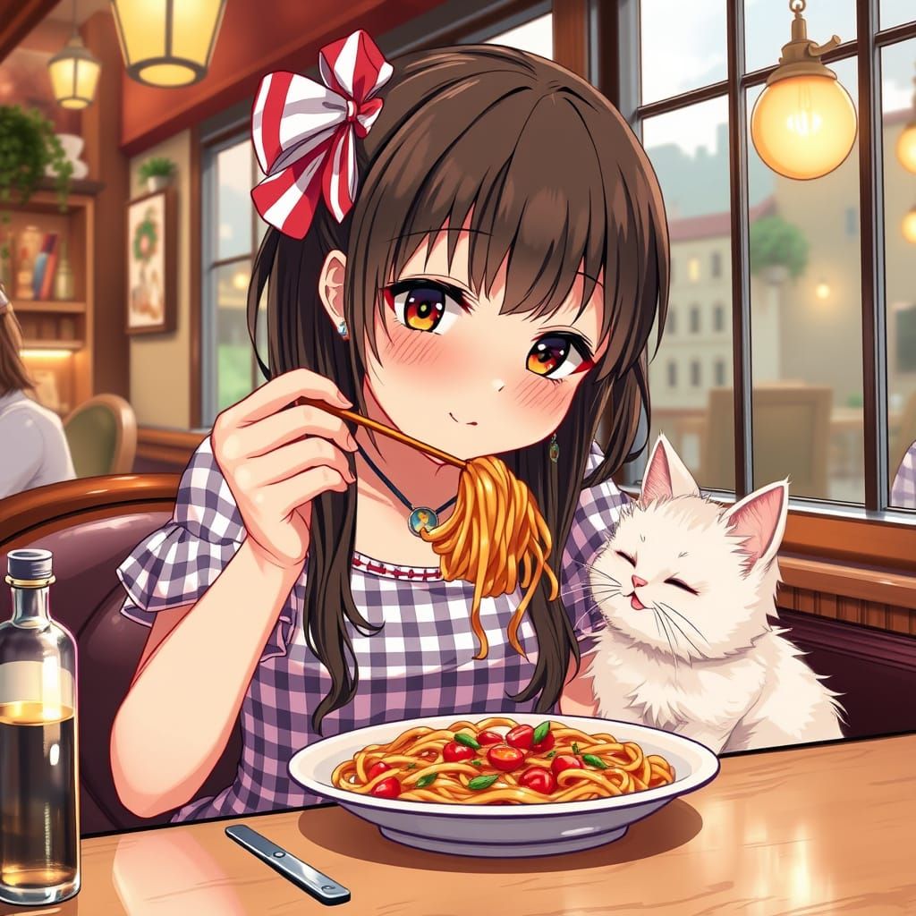 Gingham Print Anime Dress with Whimsical Touch