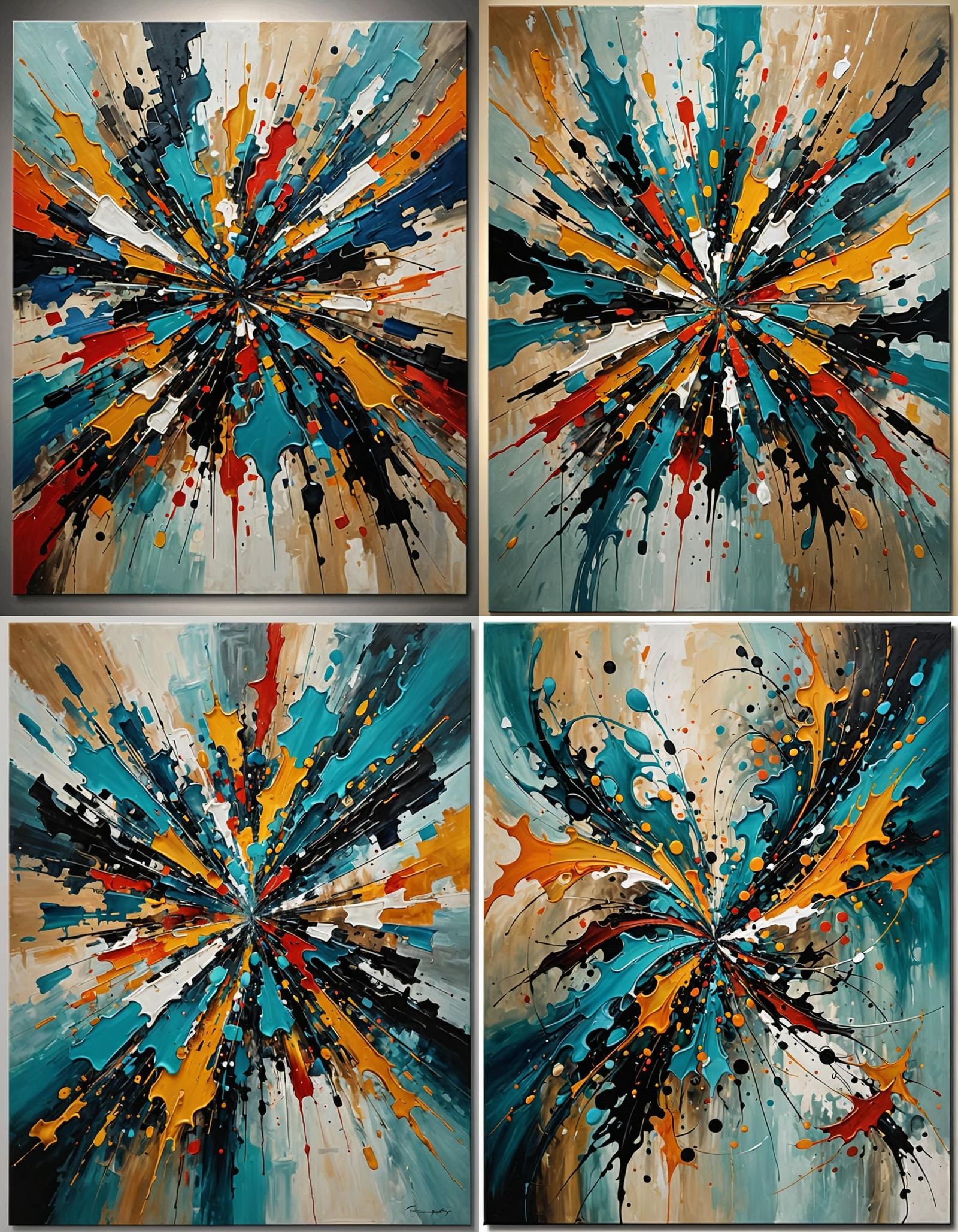 Abstract Oil Painting on Canvas Wall Art