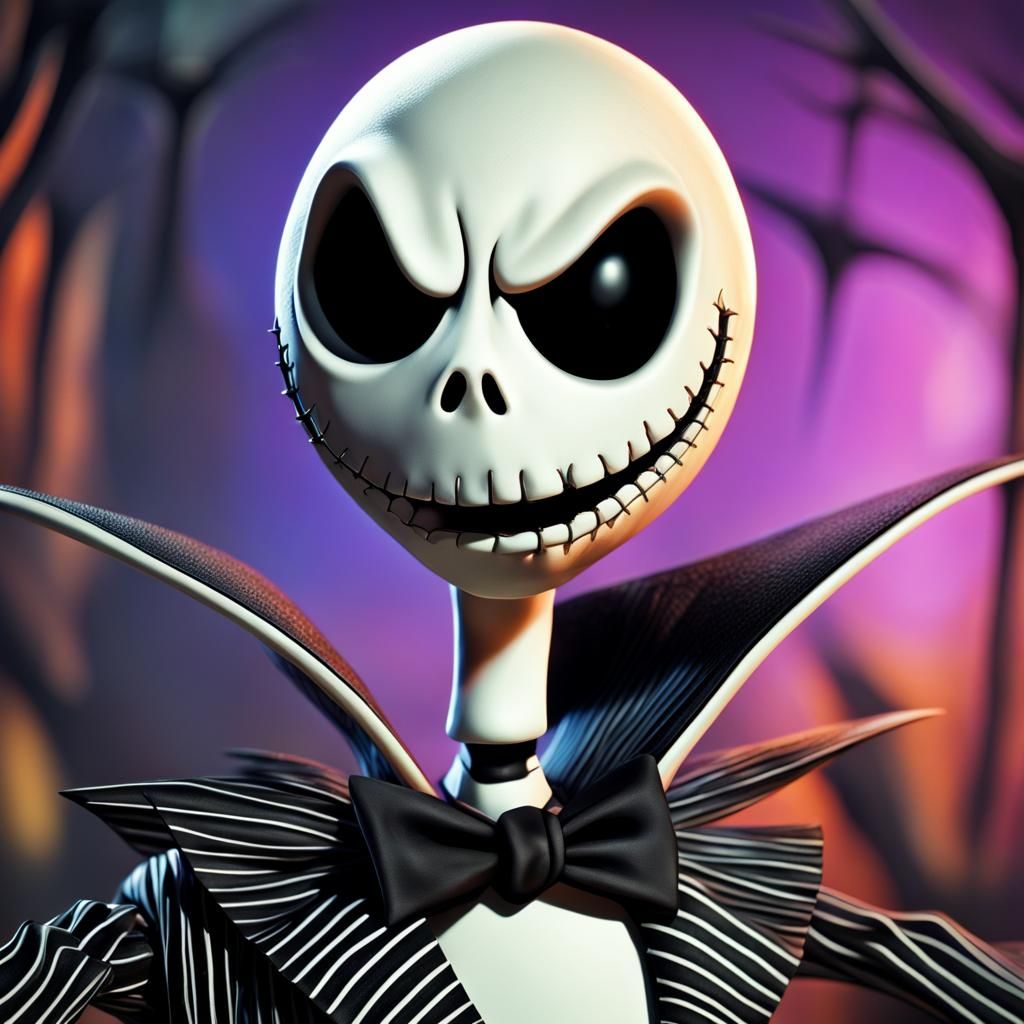 Hyperrealistic Jack Skellington Splash Art