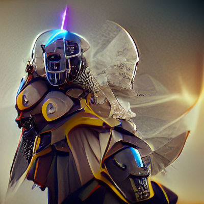 Warforged Celestial Warlock with Halo, 8k Resolution