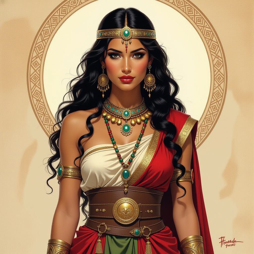 Mesopotamian Woman in Traditional Dress: Fantasy Art