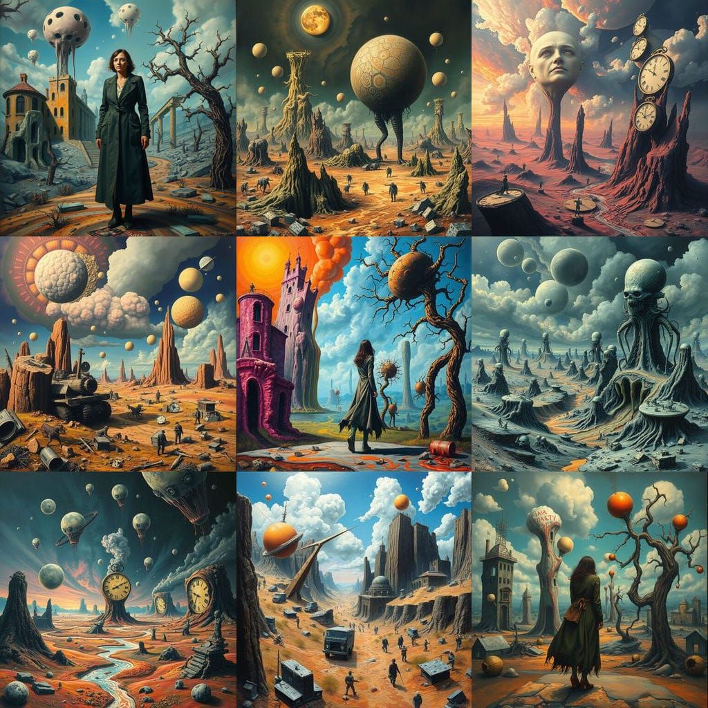 Surreal War Scene in Dreamlike Abstraction