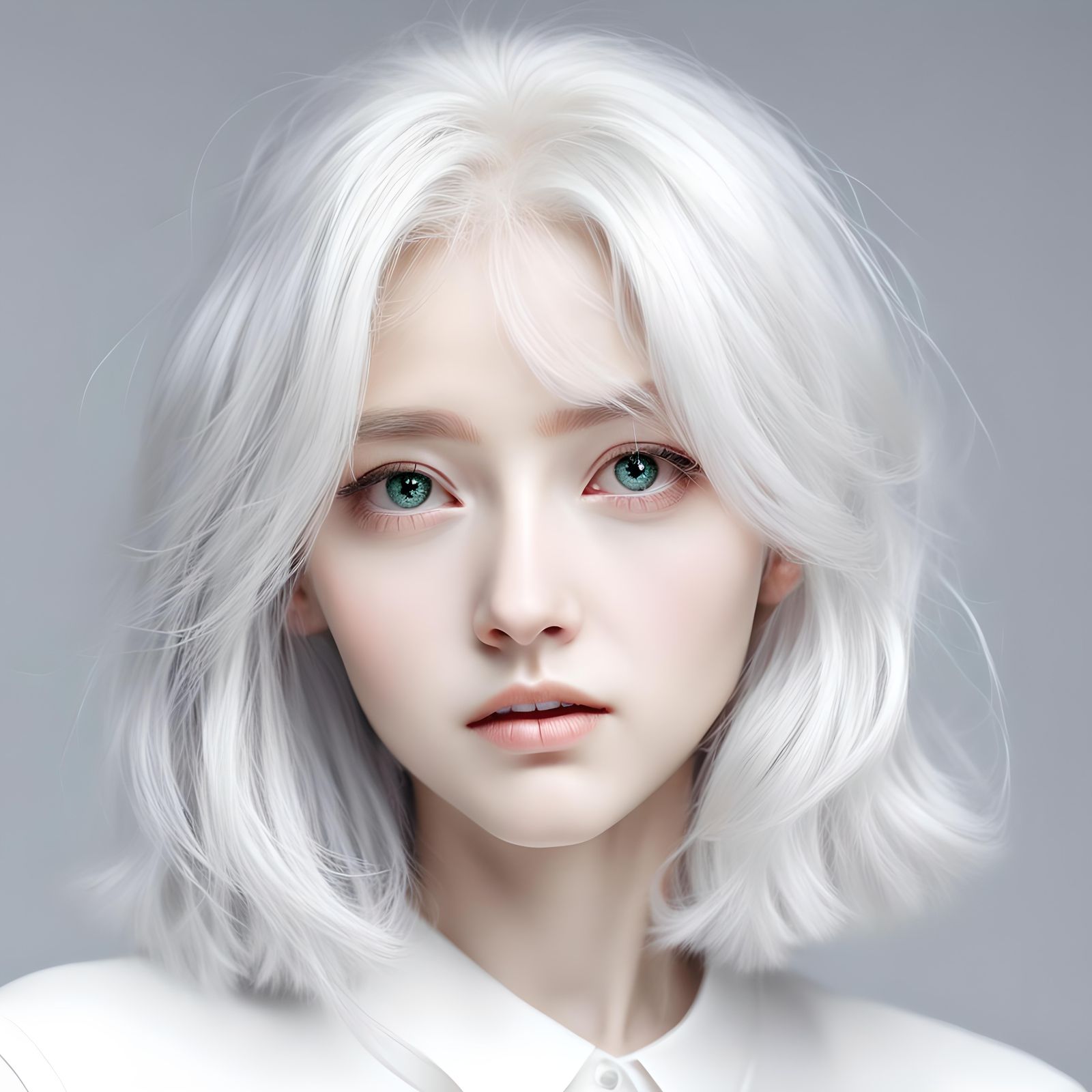 Ethereal Portrait of a Pale Young Girl