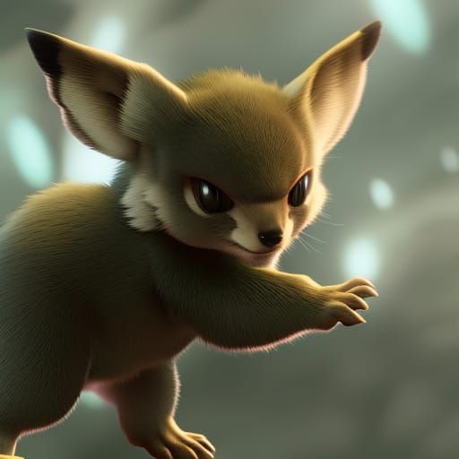 Realistic Pichu Pokemon in Dark Fantasy Style