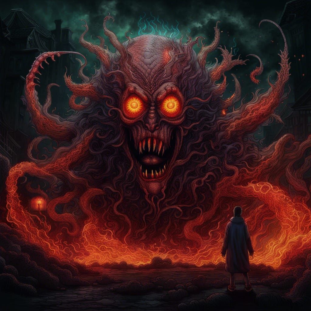 Demonic Ghost Monster in Ito-esque Style