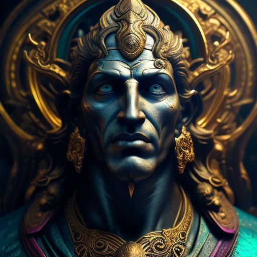 Lord Vishnu in Triadic Splendor