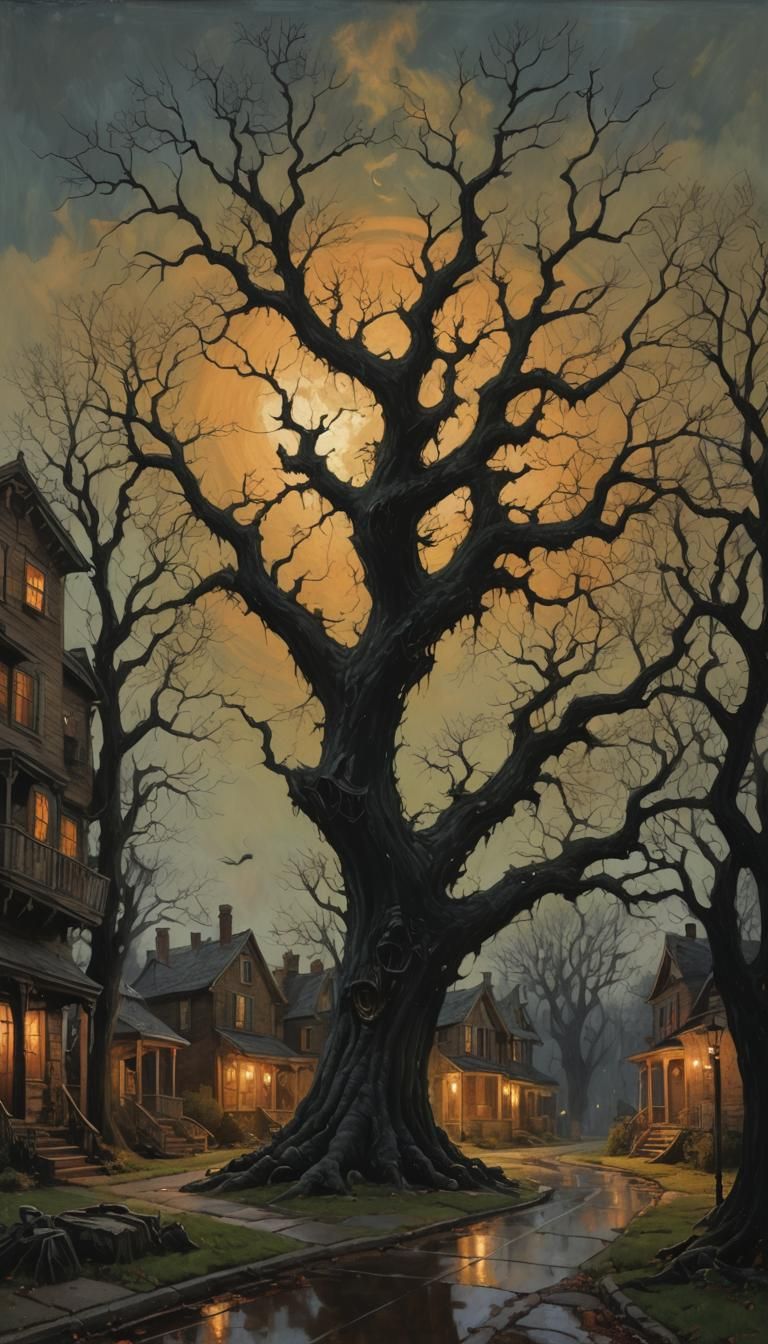 Ghosts fly around the haunted cul-de-sac