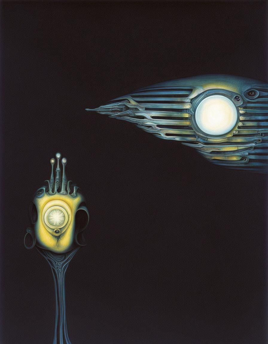 Biomechanical Pop Art Landscape in Giger Style