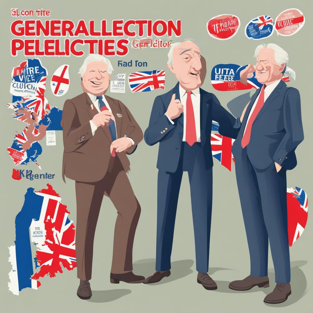 UK General Election Politics in a Futuristic Digital Art Sty...