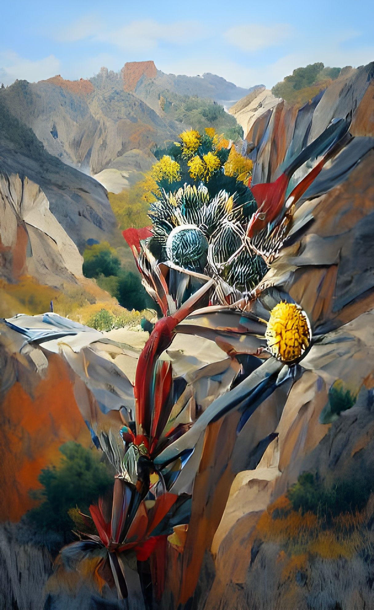 Glorietta Canyon Wildflowers: Detailed Oil on Canvas