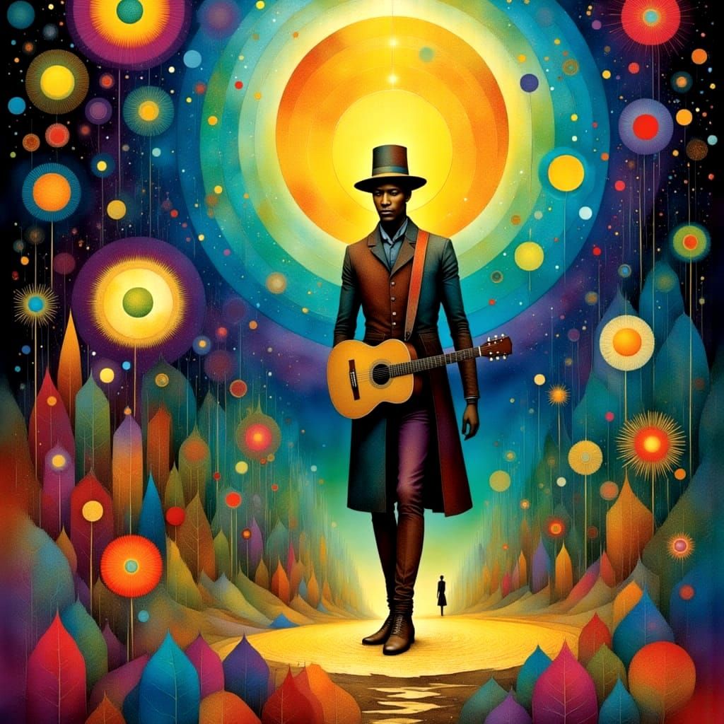 Johnny Brings Joy and Music in a Vibrant, Surreal Landscape