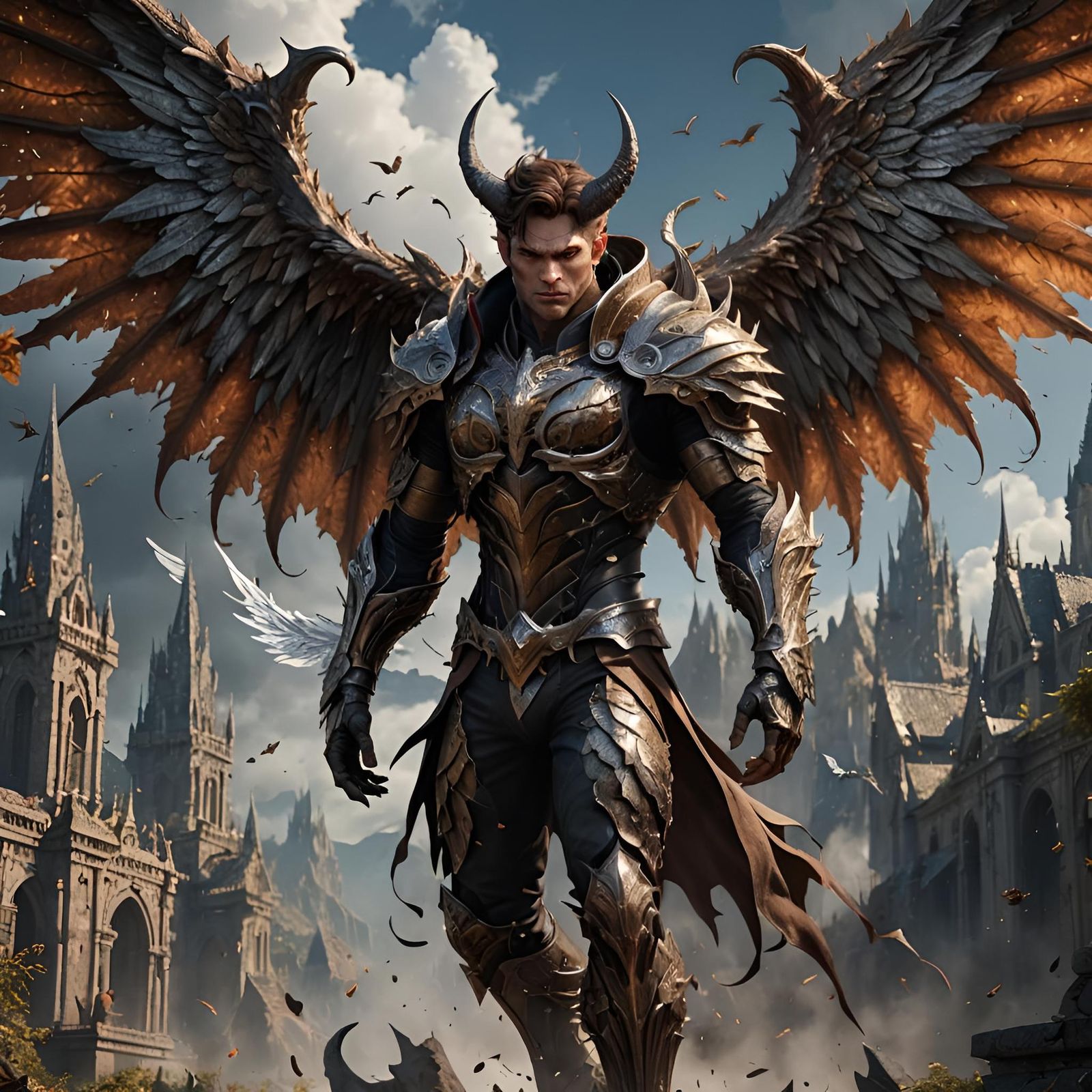 Winged male demon