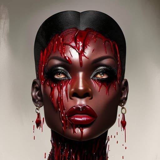 Vampire Woman Made of Blood Illustration