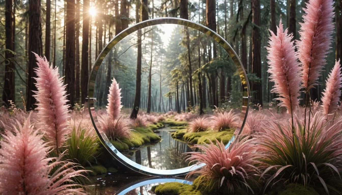 Iridescent Time Portal Hidden in Pampas Grass