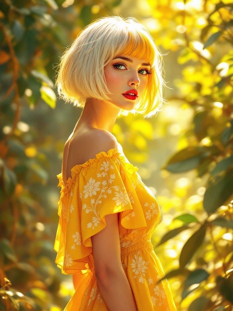 Ethereal Woman in Art Nouveau Style