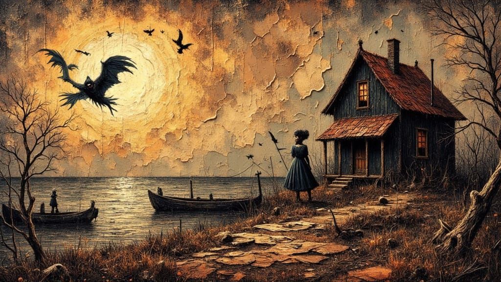 Eerie Rusty Landscape in Divine Oil Style