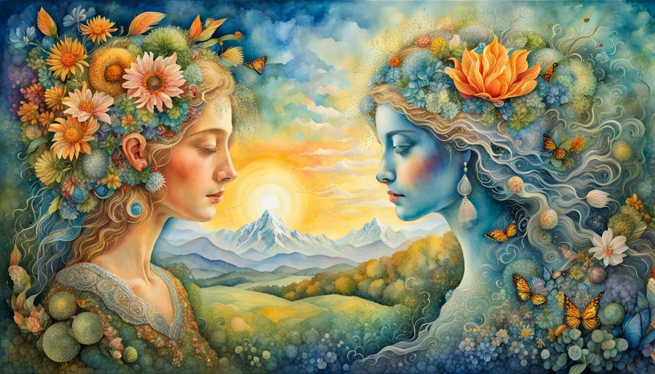 Surreal Brain Network with Forest Exposure in Watercolor