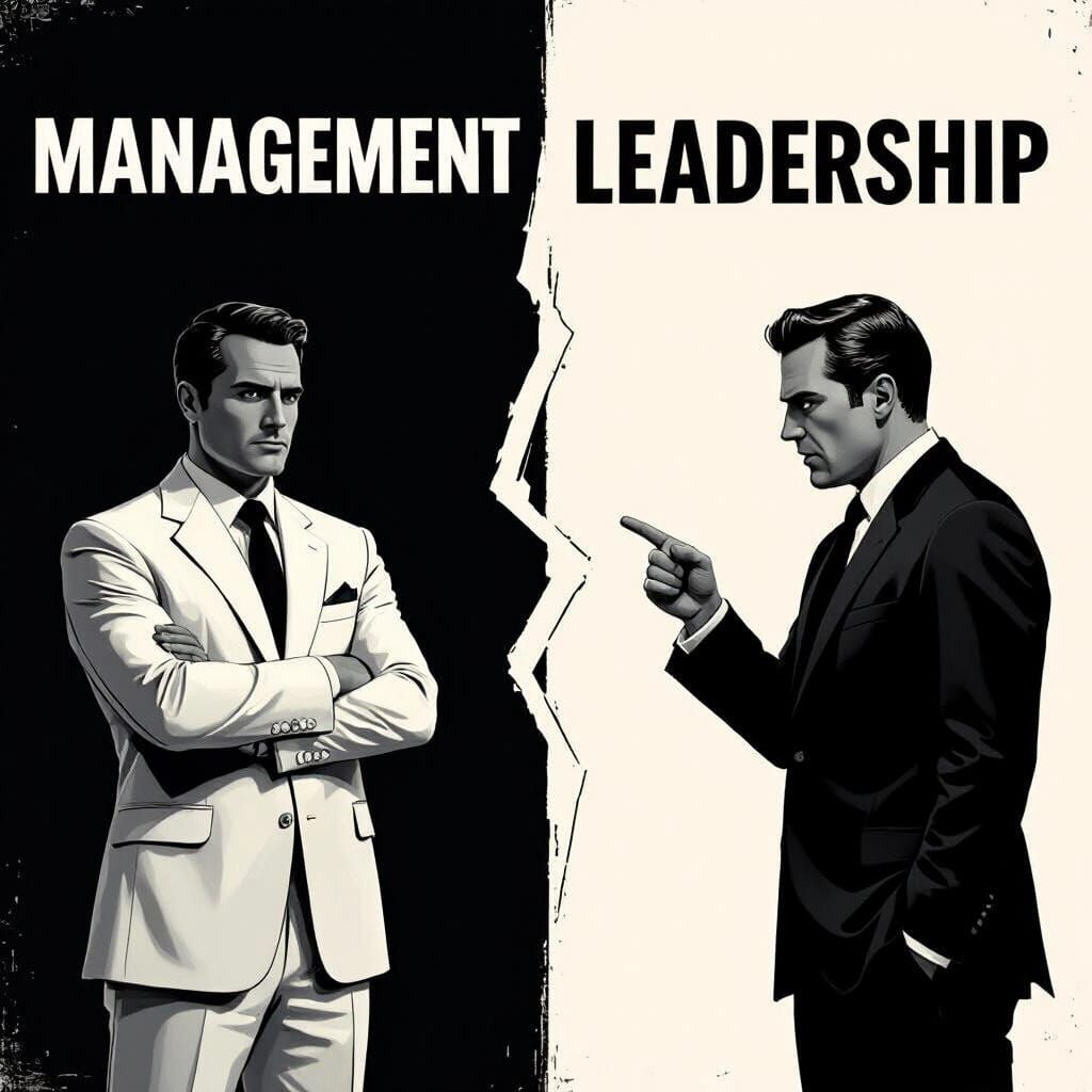 Management vs Leadership: A Visual Divide