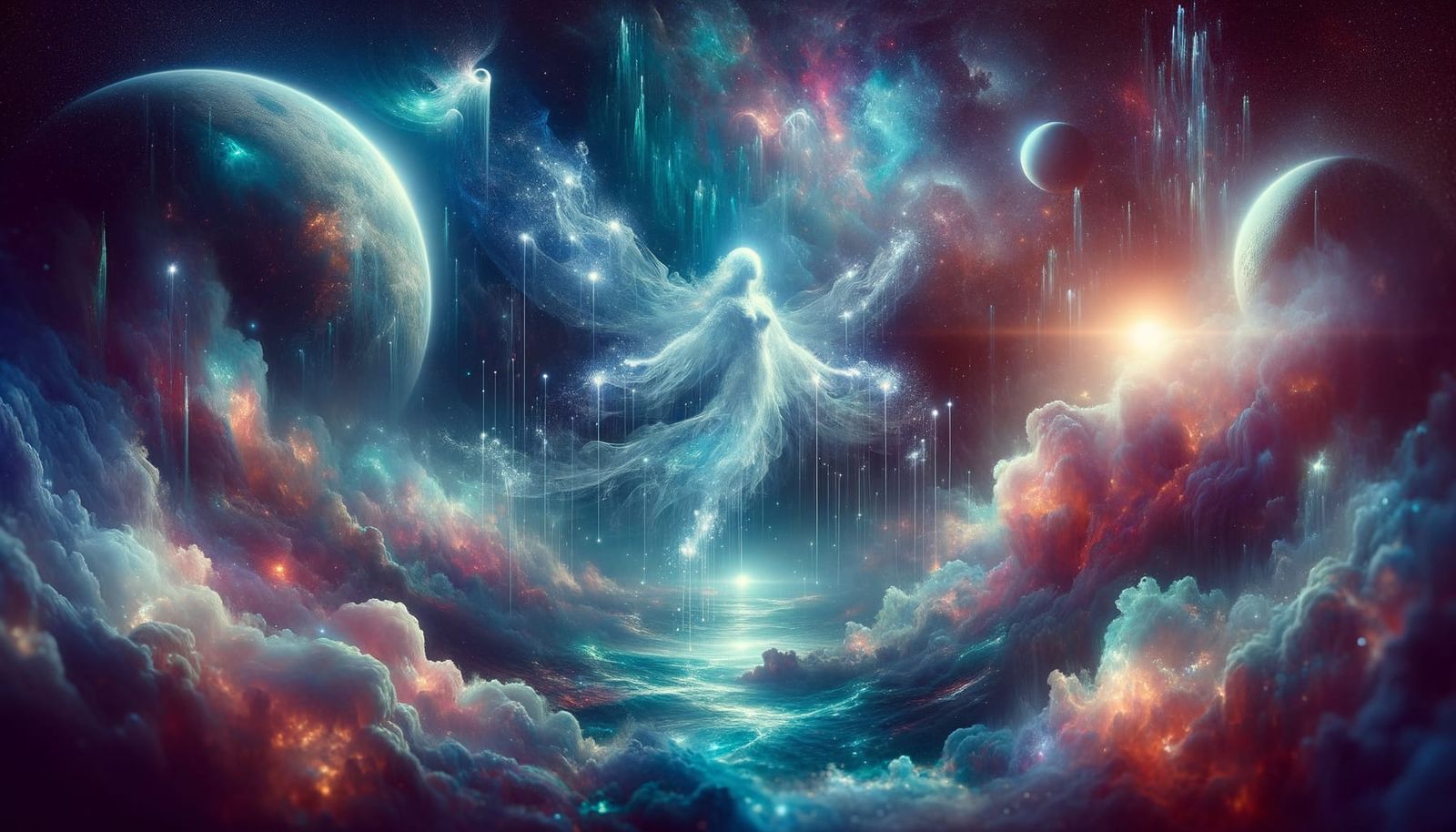 Mystical Space Creature in Bioluminescent Cosmos