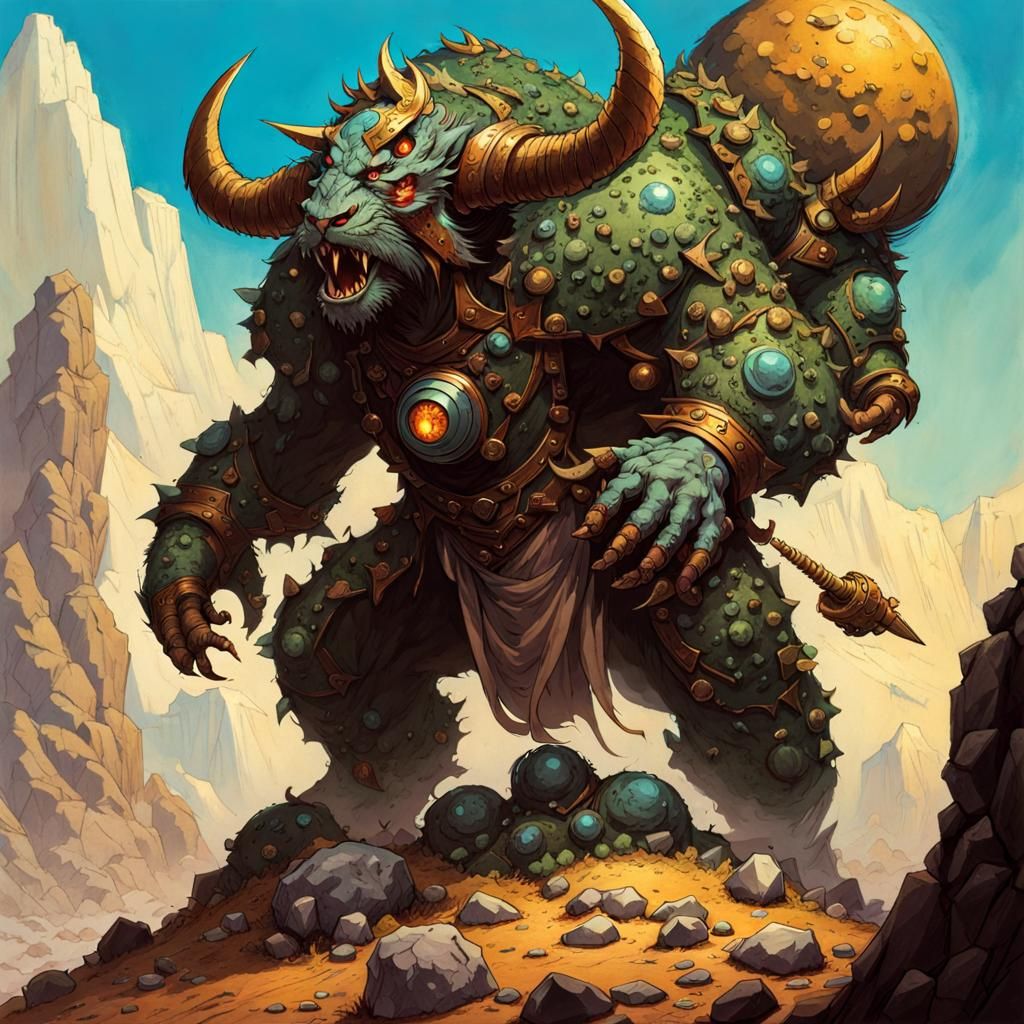Druid Infuses Life into Stone Golem