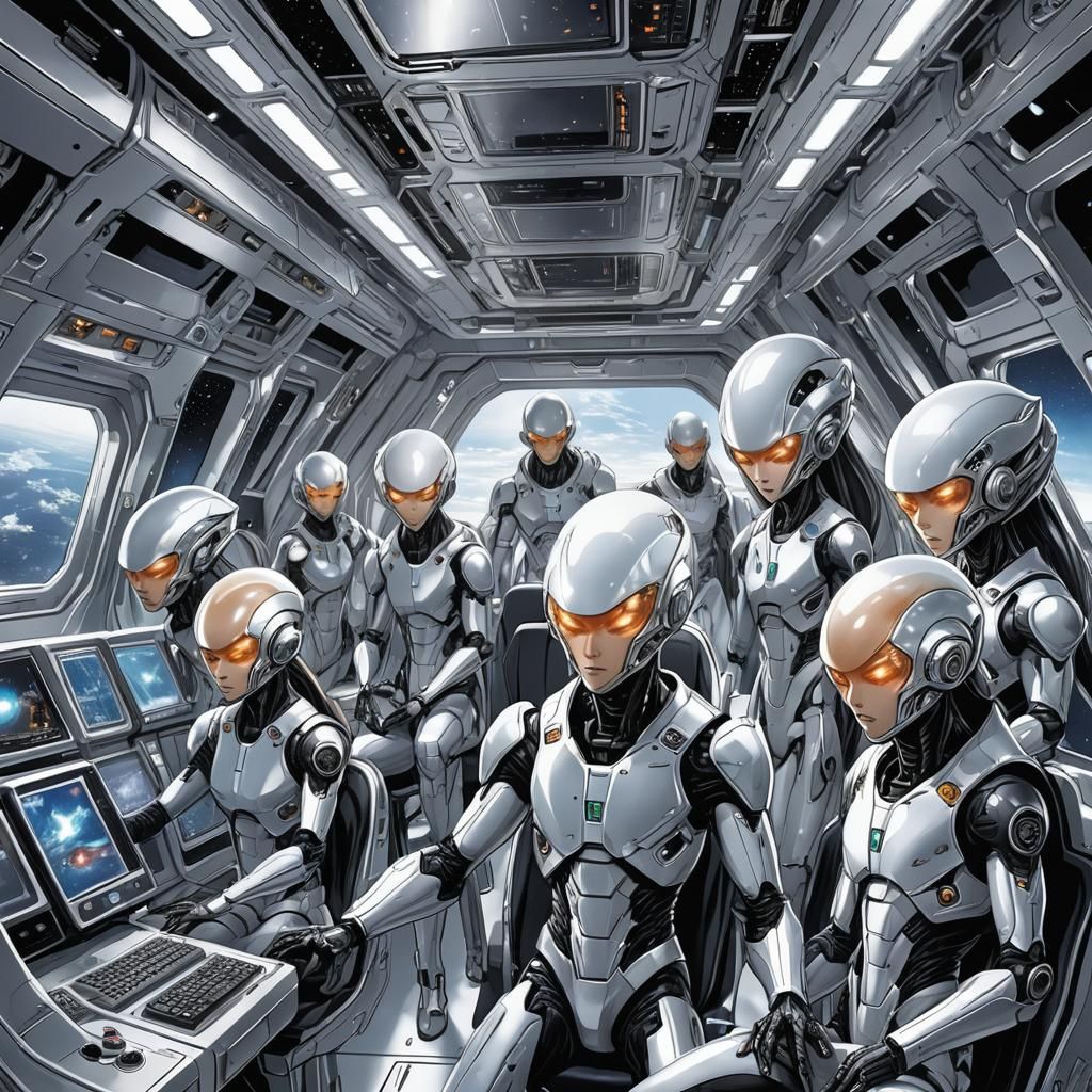 Benevolent Aliens Observe Earth from Silver Spaceship
