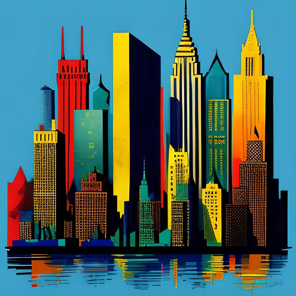 Vibrant New York City in Abstract Art