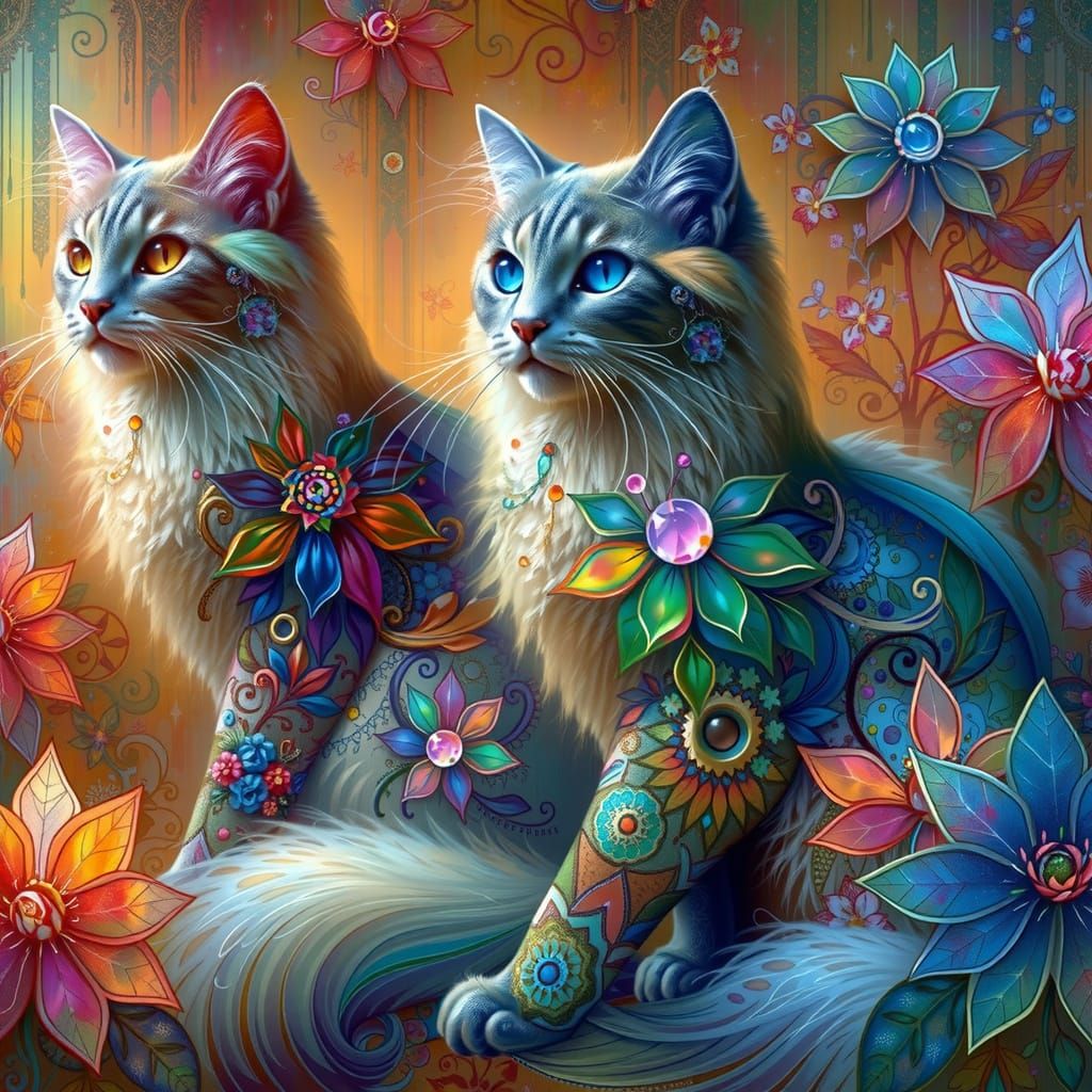 Floral cats