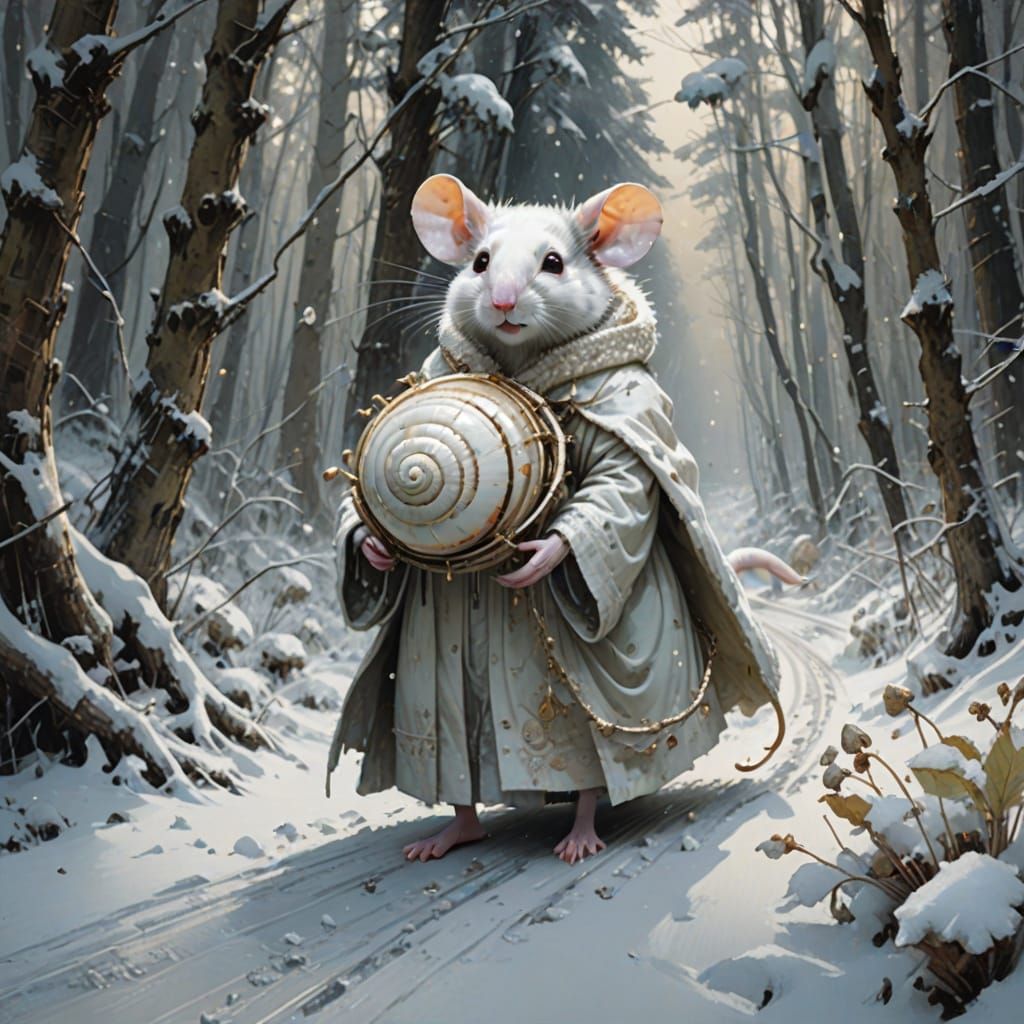 Whimsical Winter Wonderland in Impasto Painting